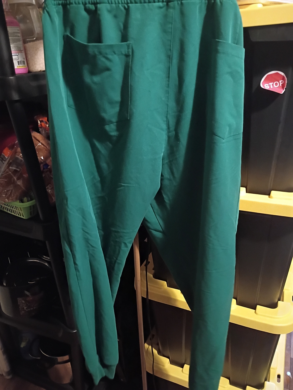 Green Women's Scrub.Drawstring Pants. - Picture 3 of 4